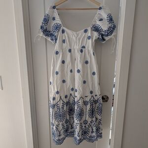 Sim & Sam White Elastic Waist Skirt